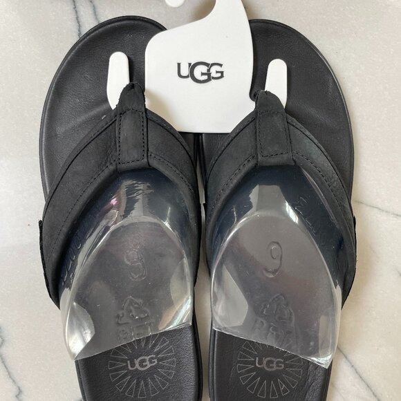 Men\'s UGG Leather Summer Sandals | Black | Size 9 | Never worn main image 4